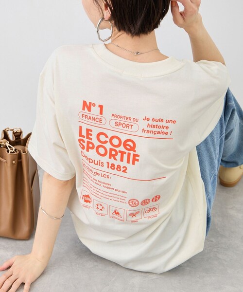 ROPE' PICNIC(ロペピクニック)の「【le coq sportif/ルコックスポルティフ】バックプリント半袖Tシャツ(Tシャツ/カットソー・レディース・ブラック/ホワイト/イエロー・M)」の4枚目の写真