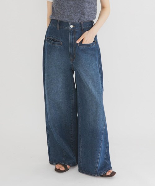 KBF(ケイビーエフ)の「WIDEレッグアジャストデニム(デニムパンツ・レディース・BLUE/L.BLUE・36/38/34)」の15枚目の写真