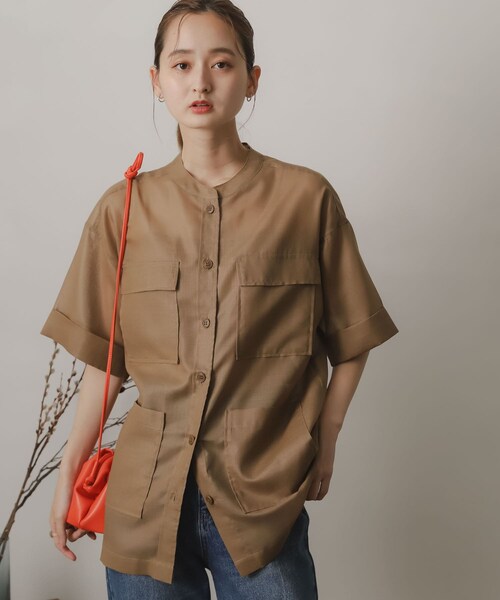 SENSE OF PLACE by URBAN RESEARCH（センスオブプレイスバイアーバンリサーチ）の「シアーミリタリージャケット（ミリタリージャケット・レディース・BROWN/IVORY・one）」の12枚目の写真