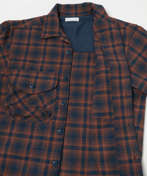 SENSE OF PLACE by URBAN RESEARCH(センスオブプレイスバイアーバンリサーチ)の「ヘビーネルチェックシャツジャケット(テーラードジャケット・メンズ・NVY×ORG/BRN×BEG・M/L)」の11枚目の写真