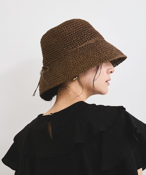 VIS（ビス）の「シンプル雑材ハット（ハット・レディース・ダークブラウン/ベージュ/ベージュ系・F）」の12枚目の写真