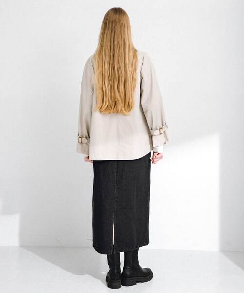 URBAN RESEARCH Sonny Label（アーバンリサーチサニーレーベル）の「撥水ショートトレンチコート（ステンカラーコート・レディース・ベージュ/L.グレー/チャコール・36/38）」の11枚目の写真