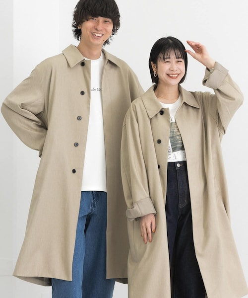 SENSE OF PLACE by URBAN RESEARCH（センスオブプレイスバイアーバンリサーチ）の「『ユニセックス』ステンカラーコート（ステンカラーコート・メンズ・BEIGE/BLACK/MINT・M/L）」の3枚目の写真