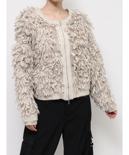 2WAYフリンジニットブルゾン