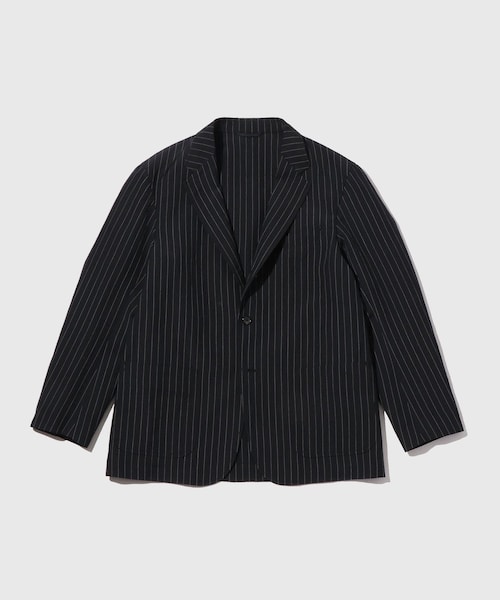 ADAM ET ROPE'（アダムエロペ）の「WOOL LINEN JACKET（ノーカラージャケット・メンズ・ブラック/キナリ/ネイビー系・L/M/S）」の7枚目の写真
