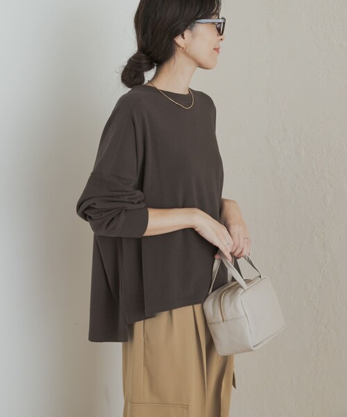 URBAN RESEARCH DOORS(アーバンリサーチドアーズ)の「ネルベア天竺ワイドプルオーバー(Tシャツ/カットソー・レディース・GRAY/PINK/BROWN・M)」の20枚目の写真