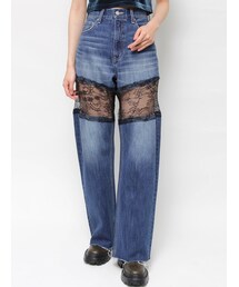 EVRIS | レースドッキングワイドデニムパンツ(デニムパンツ)