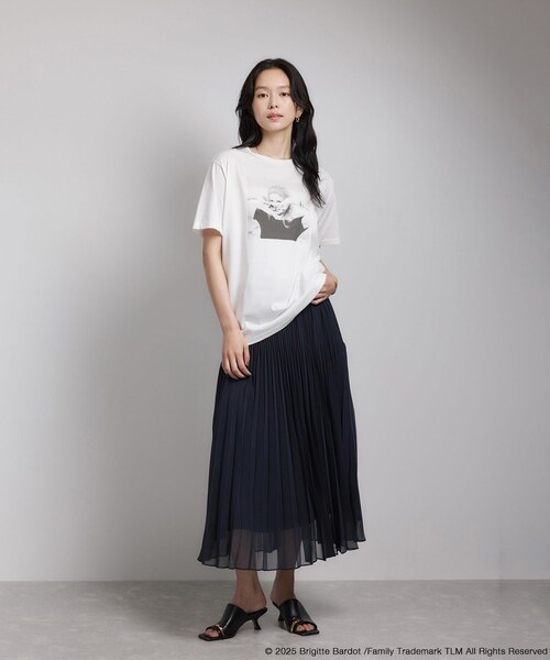 ROPE'（ロペ）の「【Brigitte Bardot×ROPE'・コラボ】プリント半袖T-shirt【洗える・洗濯耐久性・接触冷感】（Tシャツ/カットソー・レディース・ホワイト/ホワイト系・F）」の15枚目の写真