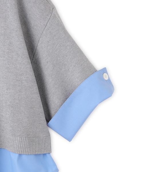 ADAM ET ROPE'(アダムエロペ)の「【WEB限定】シャツコンビニットプルオーバー(ニット/セーター・レディース・ブラック/グレー/ダークブラウン・F)」の19枚目の写真