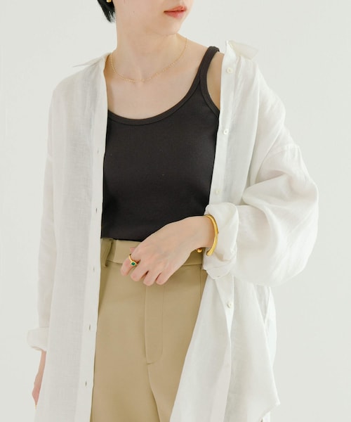 URBAN RESEARCH（アーバンリサーチ）の「『MADE IN JAPAN』リブタンクトップ（タンクトップ・レディース・SILVER/WHITE/BLUE GRAY/CHARCOAL・FREE）」の2枚目の写真