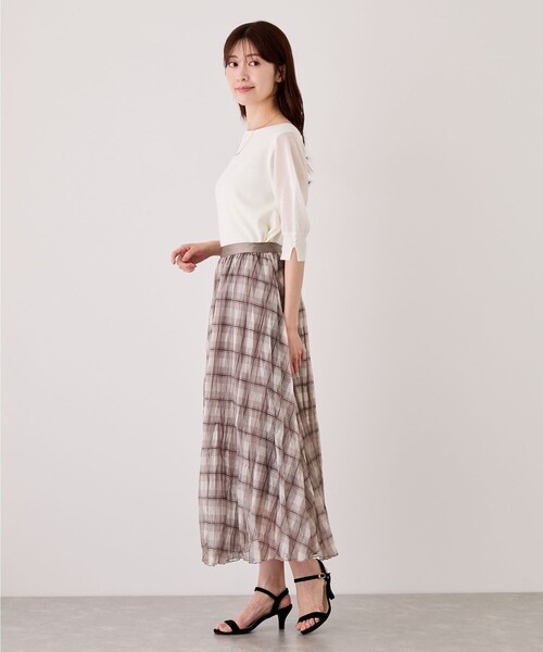 Jayro(ジャイロ)の「チェックロングスカート(スカート・レディース・グレー/ダークブラウン系/ベージュ・M)」の19枚目の写真