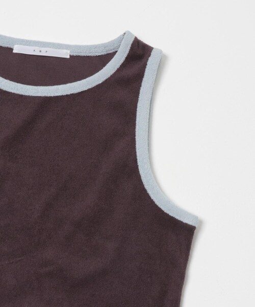 KBF（ケイビーエフ）の「バイカラーパイルタンク（タンクトップ・レディース・BEIGE/BROWN/CHARCOAL・One）」の9枚目の写真