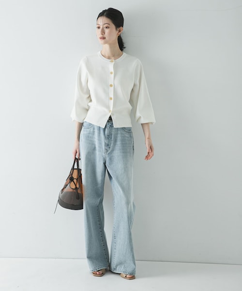 URBAN RESEARCH(アーバンリサーチ)の「コクーンスリーブカーディガン(カーディガン/ボレロ・レディース・OFF WHITE/NAVY・Free)」の10枚目の写真