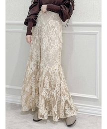 dazzlin | カラーレースセミマーメイドスカート(スカート)