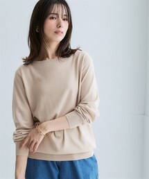 nissen | 洗えるＵＶカット綿１００％ボートネックニット＜大きいサイズ有＞(ニット/セーター)