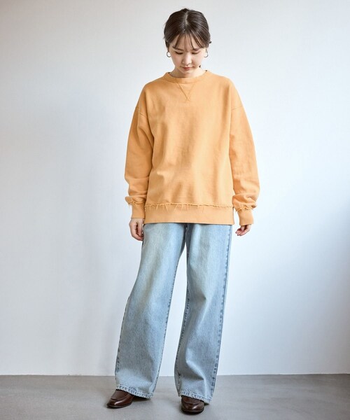 ROPE' PICNIC（ロペピクニック）の「【Champion/チャンピオン】ピグメント裏毛クルーネックスウェット（スウェット・レディース・ブラック/サックス/ワイン/オレンジ・F）」の15枚目の写真