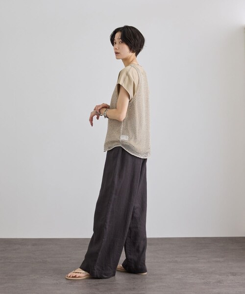ADAM ET ROPE'（アダムエロペ）の「ラメメッシュタンクトップ（タンクトップ・レディース・ブラウン/ベージュ・F）」の11枚目の写真
