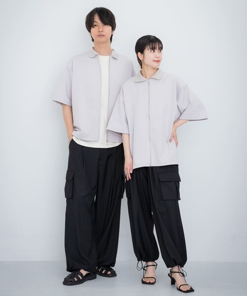 SENSE OF PLACE by URBAN RESEARCH（センスオブプレイスバイアーバンリサーチ）の「『ユニセックス』ZIPカーディガンTシャツ(5分袖)（カーディガン/ボレロ・メンズ・BEIGE/BLACK/BLUE・M/L）」の17枚目の写真