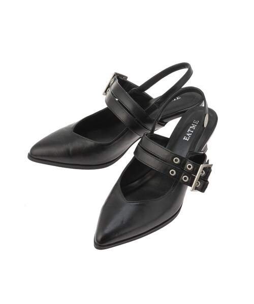 EATME（イートミー）の「ベルテッドミュールパンプス（パンプス・レディース・ブラック/ブルー・S/M/L）」の2枚目の写真