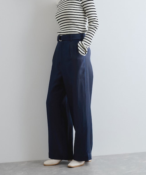 VIS（ビス）の「【洗える】シャイニーワンタックワイドパンツ（その他パンツ・レディース・ダークブラウン/ネイビー・M/S/SS）」の16枚目の写真