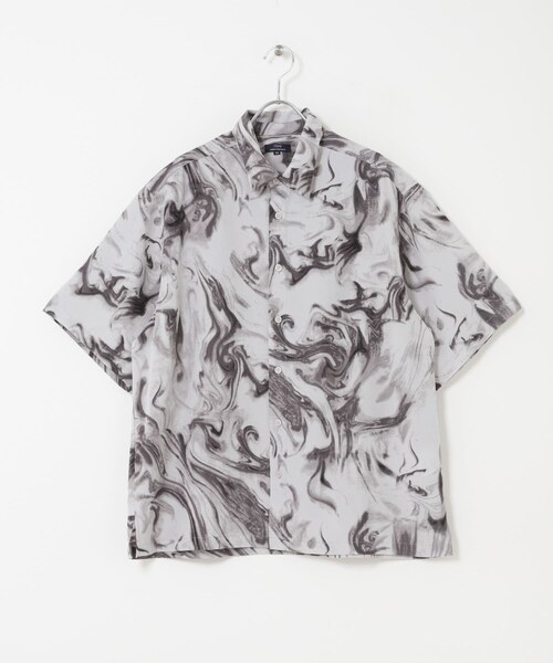 ITEMS URBANRESEARCH(アイテムズ アーバンリサーチ)の「マーブルプリントレギュラーカラーショートスリーブシャツ(シャツ/ブラウス・メンズ・BEIGE/BLACK/WHITE・M/L)」の11枚目の写真