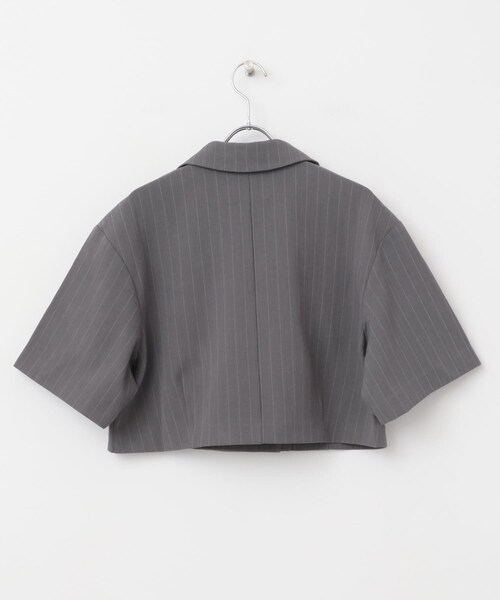 KBF（ケイビーエフ）の「ストライプショートジャケット（テーラードジャケット・レディース・IVORY/CHARCOAL・one）」の22枚目の写真