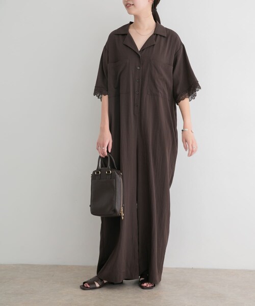 ITEMS URBANRESEARCH(アイテムズ アーバンリサーチ)の「レースドッキングオールインワン(つなぎ/オールインワン・レディース・BLK/D/BRN・Free)」の13枚目の写真