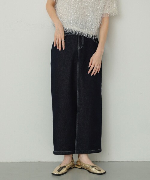 SENSE OF PLACE by URBAN RESEARCH（センスオブプレイスバイアーバンリサーチ）の「レイヤードデニムスカート（デニムスカート・レディース・ONE WASH/L.INDIGO・S/M）」の4枚目の写真