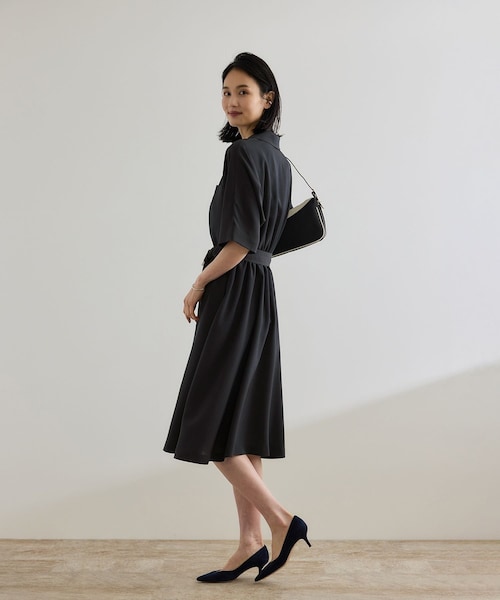 ROPE'（ロペ）の「【洗える】サファリシャツワンピース（ワンピース・レディース・ベージュ/ネイビー・36/38）」の11枚目の写真