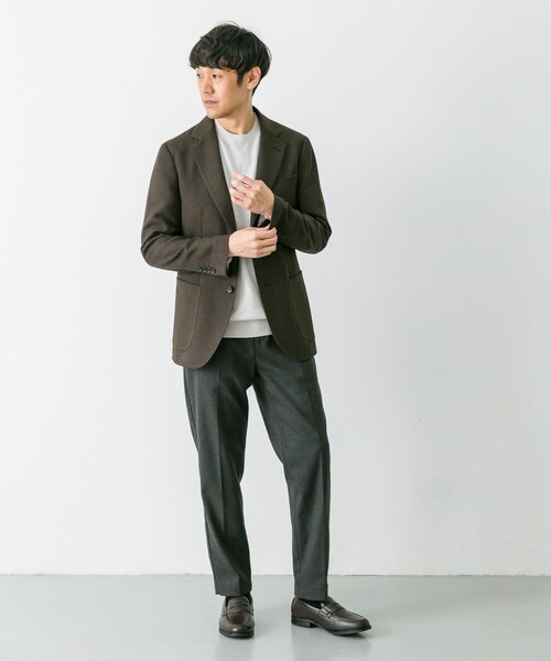 URBAN RESEARCH DOORS（アーバンリサーチドアーズ）の「『イージーケア』LIFE STYLE TAILOR　バーズアイストレッチジャケット（その他アウター・メンズ・BROWN/NAVY・44/46/48/50）」の13枚目の写真