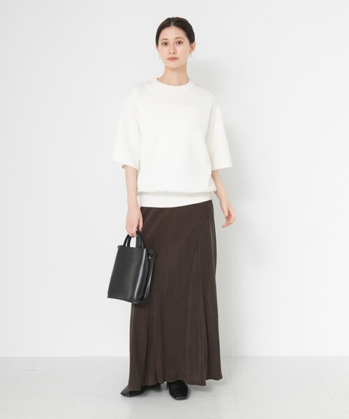 URBAN RESEARCH(アーバンリサーチ)の「コットンカシミヤハーフスリーブニット(ニット/セーター・レディース・OFF WHITE/GRAY/DRK NAVY・Free)」の11枚目の写真
