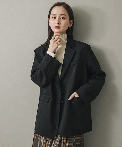 SENSE OF PLACE by URBAN RESEARCH（センスオブプレイスバイアーバンリサーチ）の「FSルーズジャケット（テーラードジャケット・レディース・BLACK/CAMEL/BROWN・one）」の5枚目の写真