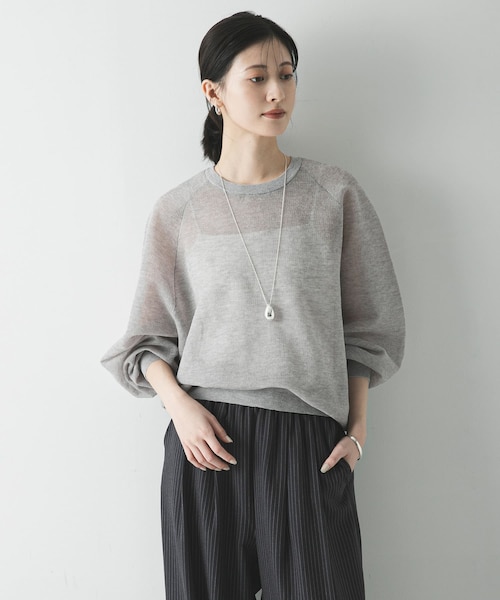 URBAN RESEARCH（アーバンリサーチ）の「リネン混スポンディッシュニット（ニット/セーター・レディース・IVORY/PINK/GRAY・Free）」の9枚目の写真