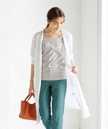 nissen | 大きいサイズ　綿混うすカルスリットロング丈カーディガン（ＵＶカット+吸汗速乾+抗菌防臭+毛玉防止）(カーディガン/ボレロ)