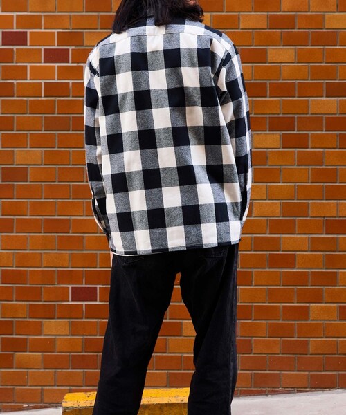 ADAM ET ROPE'（アダムエロペ）の「《別注》【BONCOURA/ボンクラ】オープンカラーネルシャツ ブロックチェック（シャツ/ブラウス・メンズ・ブラック・36/38/40/42）」の13枚目の写真