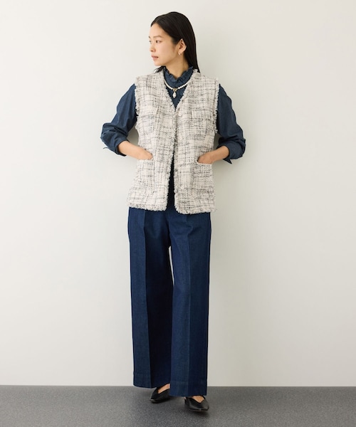 ROPE'（ロペ）の「ツイードVネックジレ（ベスト・レディース・キナリ系/サックス・F）」の20枚目の写真