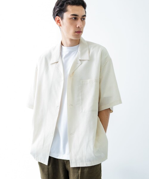 URBAN RESEARCH(アーバンリサーチ)の「『UR TECH DRYLUXE』高機能リネンシャツジャケット(シャツ/ブラウス・メンズ・FADE BLACK/BEIGE/BURGUNDY・M/L)」の8枚目の写真