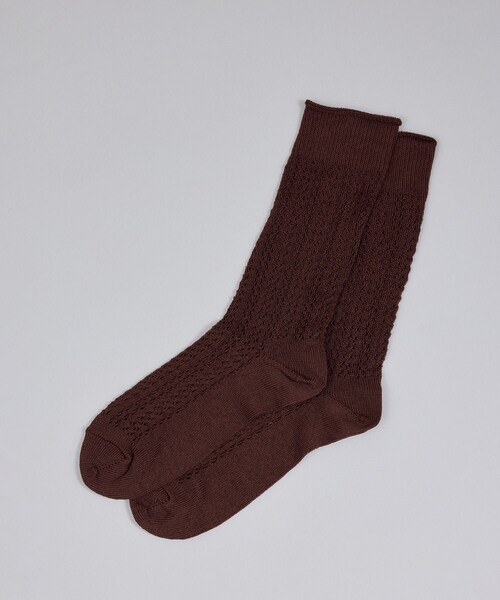 ADAM ET ROPE'（アダムエロペ）の「【CONLEAD（コンリード）】Lace Short / レースソックス（ソックス/靴下・レディース・ホワイト/ダークブラウン/ベージュ/パープル・F）」の12枚目の写真