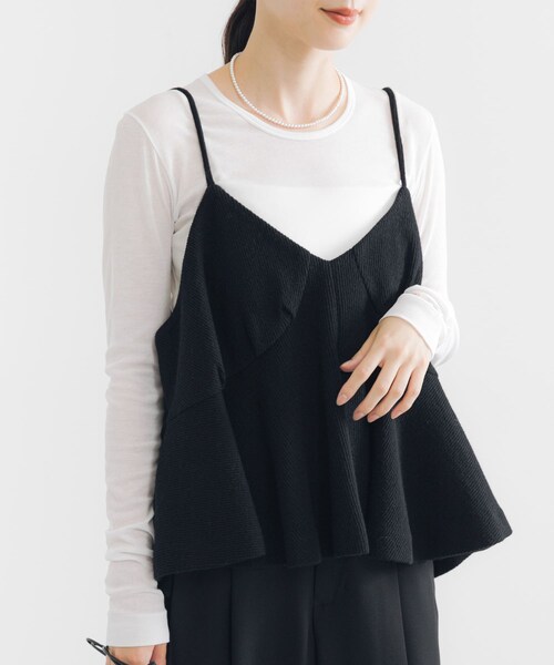 URBAN RESEARCH(アーバンリサーチ)の「『別注』crinkle crinkle crinkle×URBAN RESEARCH wool lingerie cami(キャミソール・レディース・BLACK/BROWN・FREE)」の7枚目の写真