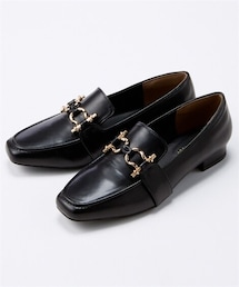 nissen | 【ゆったり幅広】デザインビット付ローファーパンプス(低反発中敷)(ワイズ4E)(ローファー)