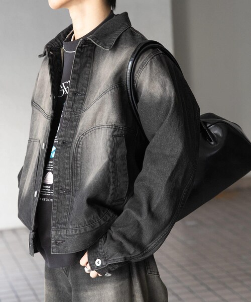 SENSE OF PLACE by URBAN RESEARCH(センスオブプレイスバイアーバンリサーチ)の「『ユニセックス』『セットアップ対応』ヴィンテージライクデニムブルゾン(デニムジャケット・メンズ・D.INDIGO/BLACK・M/L)」の16枚目の写真