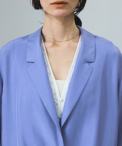 ADAM ET ROPE'（アダムエロペ）の「[25SS]GENTLE SILK ジャケット【セットアップ対応・洗える】（テーラードジャケット・レディース・ブラック/ベージュ/ブルー・F）」の19枚目の写真