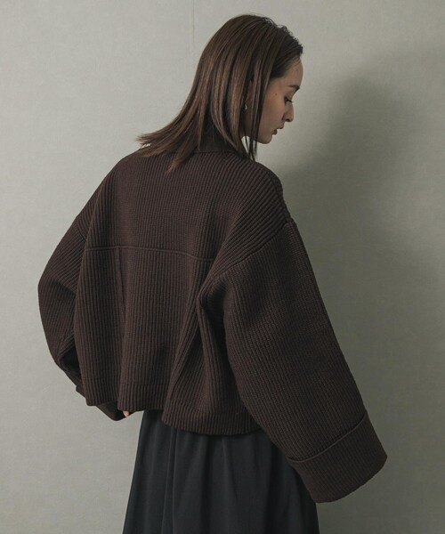 SENSE OF PLACE by URBAN RESEARCH(センスオブプレイスバイアーバンリサーチ)の「ニットショートジャケット(テーラードジャケット・レディース・BROWN/Y.BEIGE/CHARCOAL・one)」の20枚目の写真