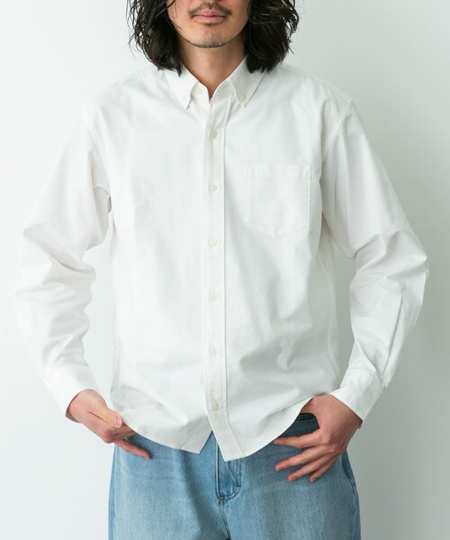 URBAN RESEARCH Sonny Label（アーバンリサーチサニーレーベル）の「抗菌オックスボタンダウン長袖シャツ（シャツ/ブラウス・メンズ・ホワイト/サックス/ネイビー/オフストライプ/ブルーストライプ・S/M/L/XL）」の9枚目の写真