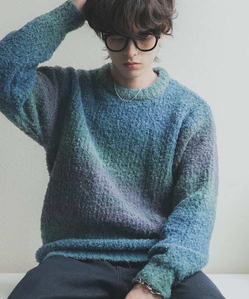 SENSE OF PLACE by URBAN RESEARCH（センスオブプレイスバイアーバンリサーチ）の「『ユニセックス』ブークレグラデーションニット（ニット/セーター・メンズ・L.GRAY/CHARCOAL/BLUE/ORANGE/YELLOW/BROWN・M/L）」の8枚目の写真