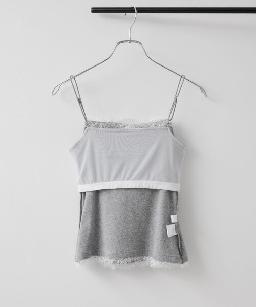 VIS（ビス）の「カップ付きレーステレコキャミソール（キャミソール・レディース・ブラック/ライトグレー/オフホワイト・F）」の18枚目の写真