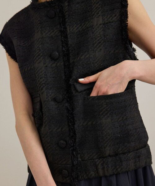 ROPE'（ロペ）の「サマーツイードジレ（ベスト・レディース・ブラック/オフホワイト・F）」の13枚目の写真