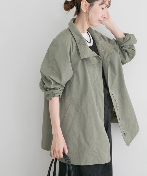 ITEMS URBANRESEARCH(アイテムズ アーバンリサーチ)の「テントラインハーフコート(テーラードジャケット・レディース・SAND/SAGE・Free)」の6枚目の写真