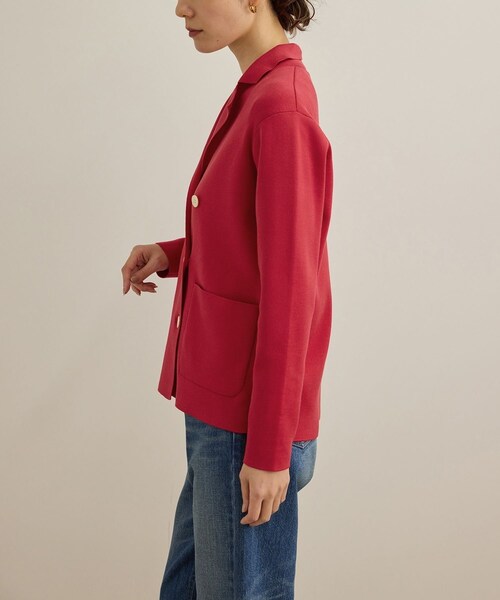 ROPE'(ロペ)の「シルクコットン総針ニットジャケット/イージーケア(テーラードジャケット・レディース・オフホワイト/ネイビー/レッド・F)」の19枚目の写真