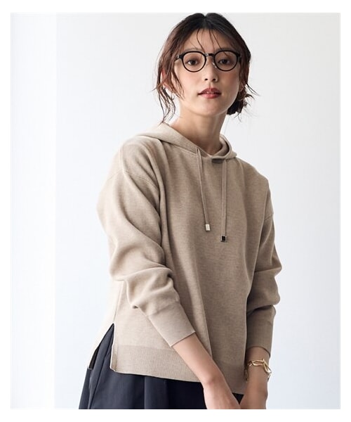 nissen（ニッセン）の「＜大きいサイズ＞マシュマロニットパーカー（パーカー・レディース・黒/オフベージュ/モカ/グレー・L/LL/3L/4L/5L/6L/8L/10L）」の3枚目の写真